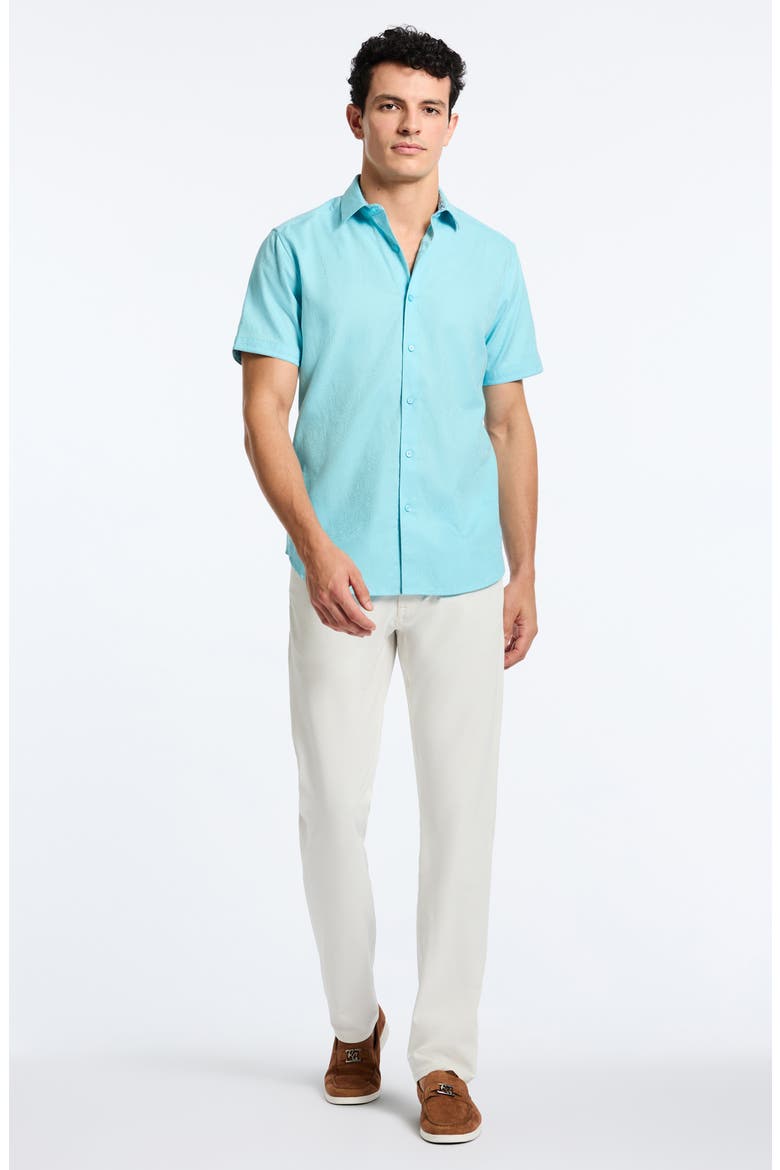 Odyssey Short Sleeve Button Up Shirt, Alternate, color, SEAFOAM
