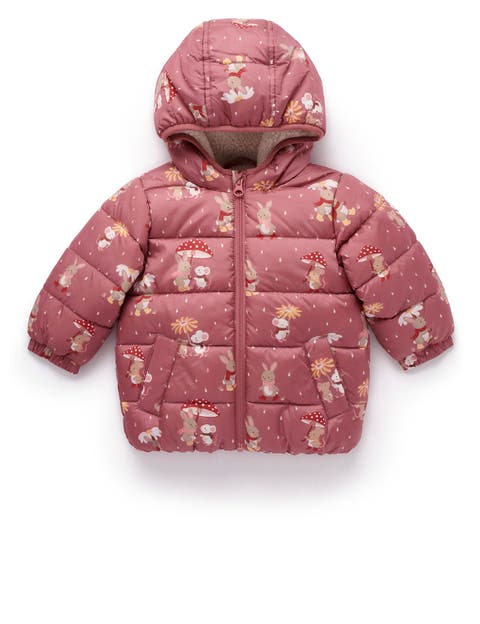 Baby Girl's Shearling Lined Puffer Jacket