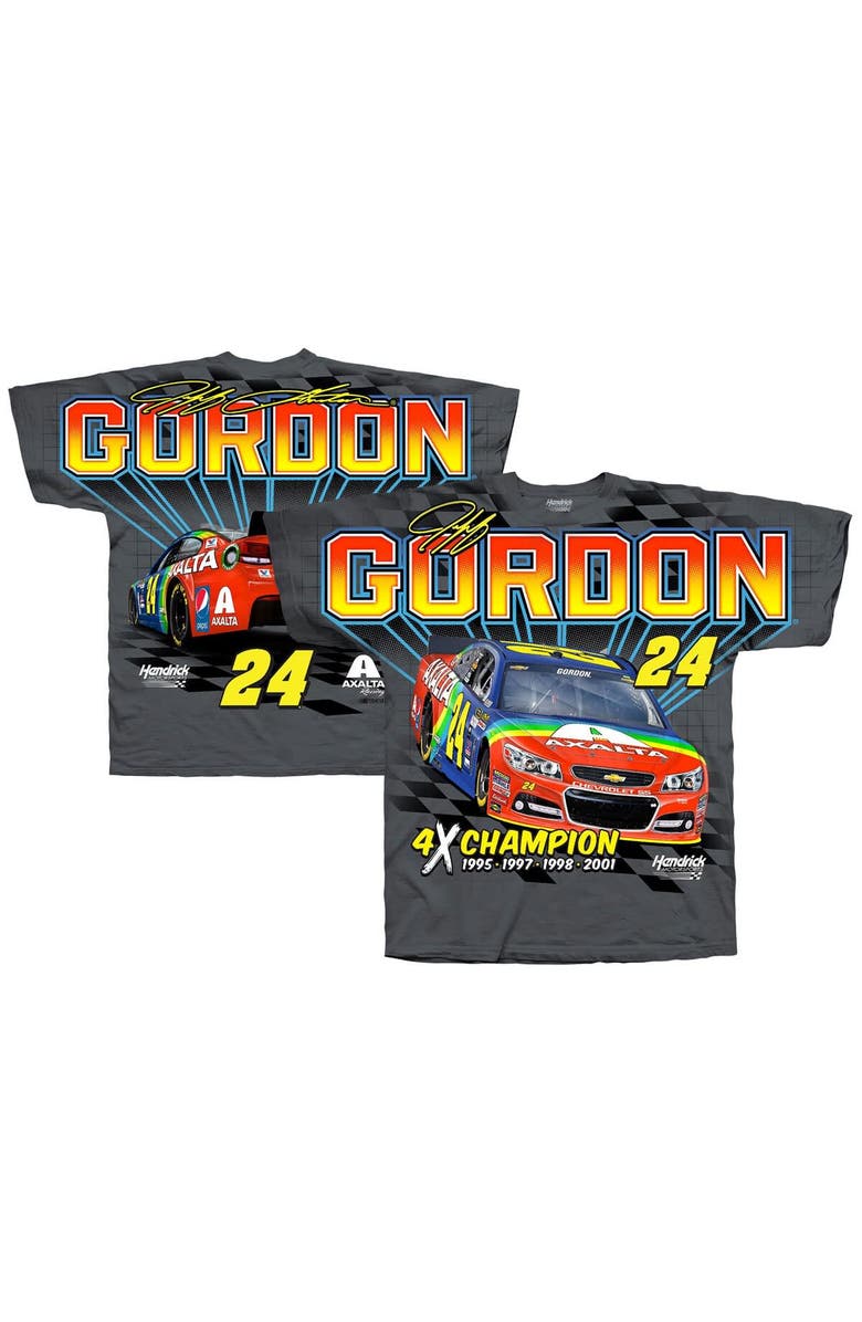 HENDRICK MOTORSPORTS TEAM COLLECTION Men's Hendrick Motorsports Team Collection Charcoal Jeff Gordon Four-Time Champion Axalta Legend T-Shirt, Alternate, color, Charcoal