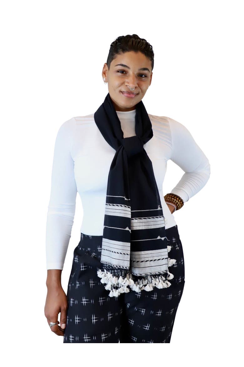 Black Kutch Scarf, Alternate, color, Black