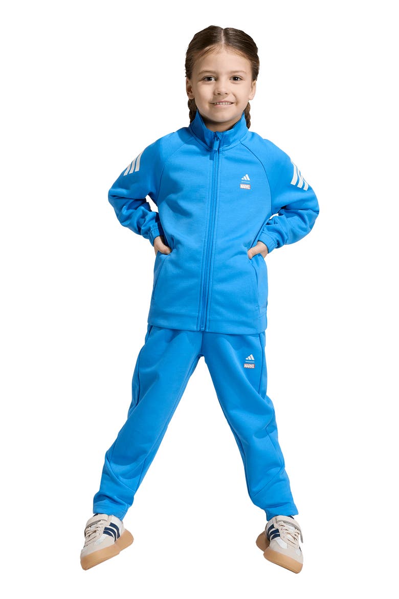 x Kids' Marvel Avengers Track Jacket & Pants Set, Alternate, color, RAY BLUE/ OFF WHITE