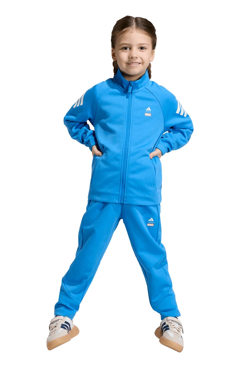 adidas Originals x Kids' Marvel Avengers Track Jacket & Pants Set, Alternate, color, Ray Blue/ Off White