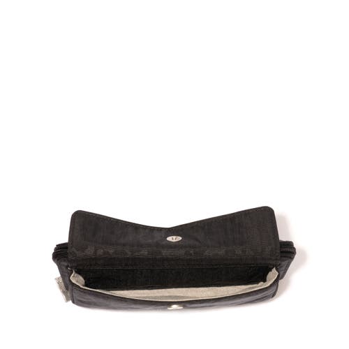 Baggallini Rfid Phone Wallet Crossbody Bag In Black Cheetah Emboss