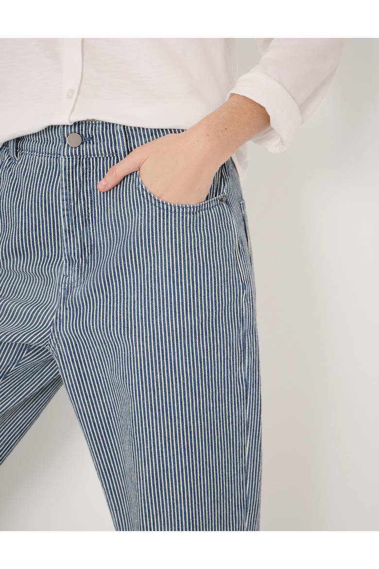Button Fly Stripe Boyfriend Jeans, Alternate, color, Blue Stripe