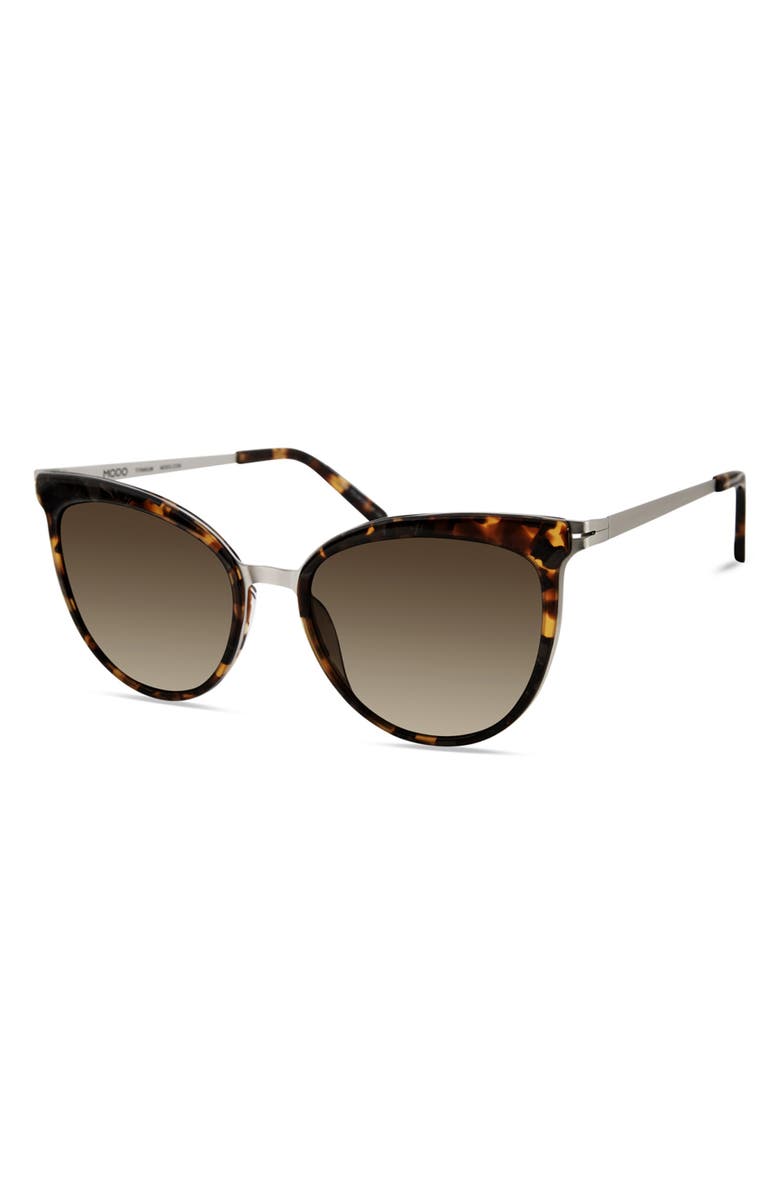 Modo Cat Eye Sunglasses, Alternate, color, Silver Tortoise