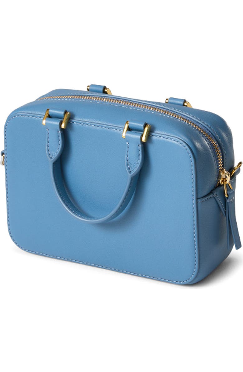 Veronica Beard Boxy Top Handle Leather Bag, Alternate, color, Blue Lake