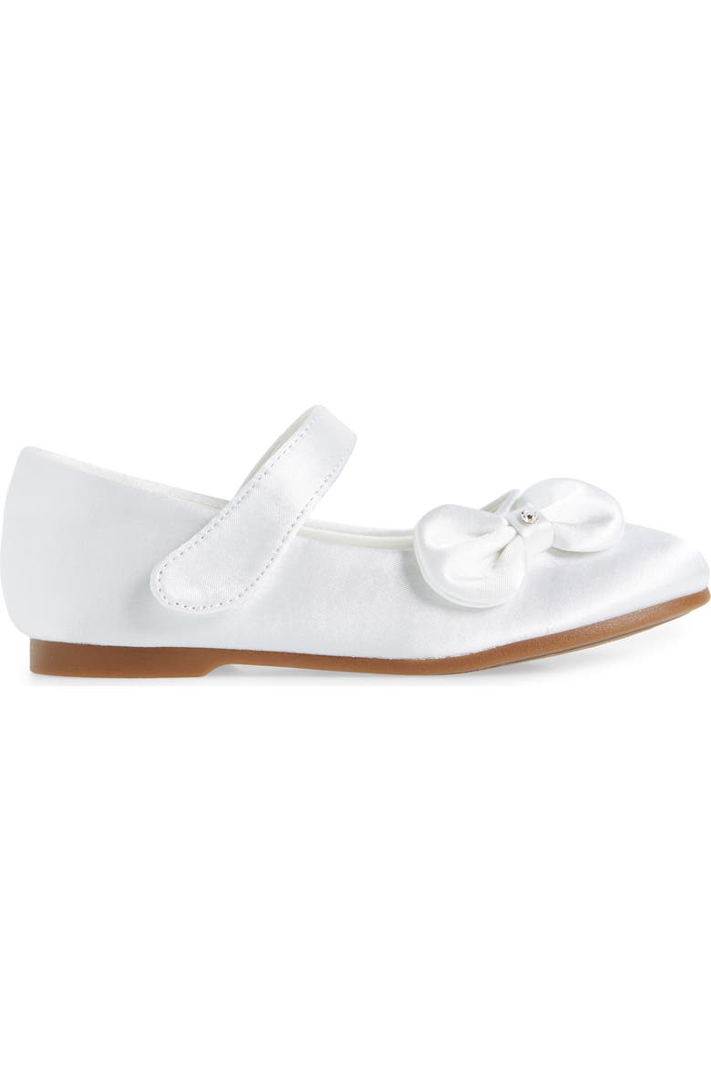 DREAM PAIRS Kids' Angel Crystal Bow Mary Jane, Alternate, color, White/ Satin