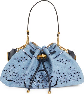 Bon Bon Eyelet Denim East/West Bucket Bag