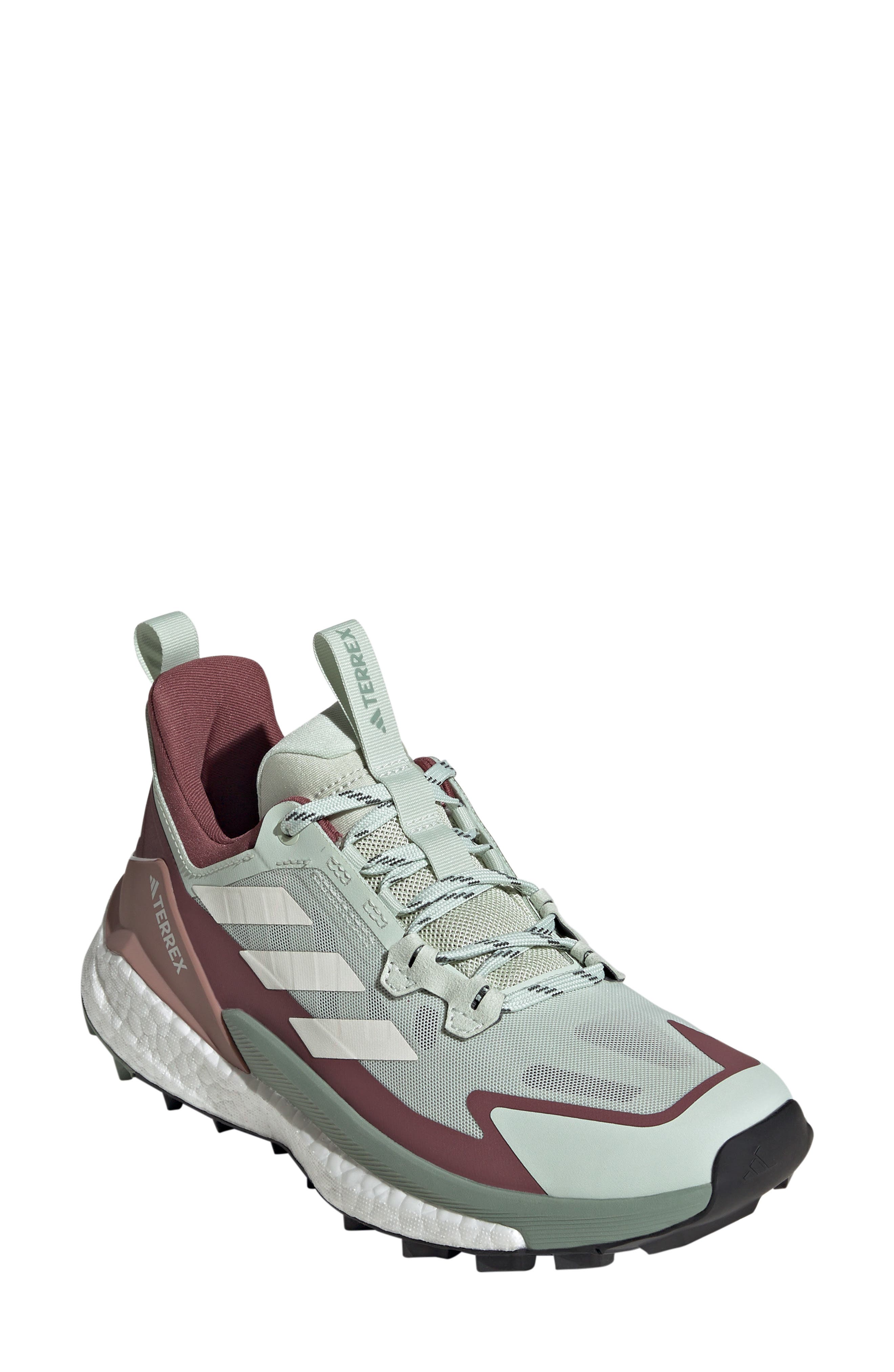 Terrex Free Hiker 2.0 Hiking Shoe, Main, color, GREEN/ OFF WHITE/ CRIMSON