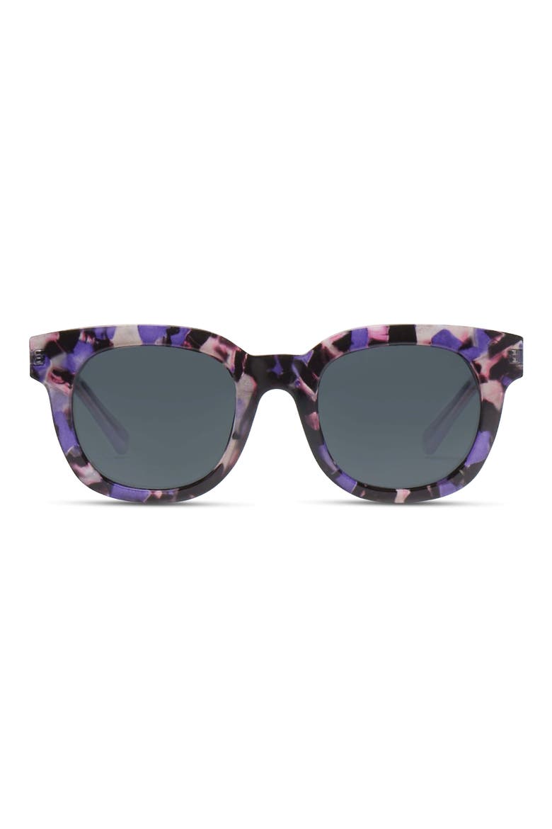 Road Trip 47mm Polarized Square Sunglasses, Main, color, PURPLE QUARTZ