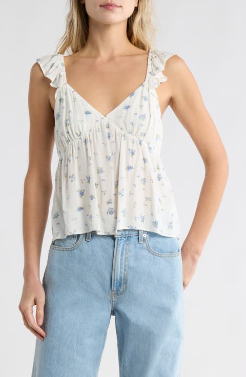 Flutter Sleeve Babydoll Tank Top