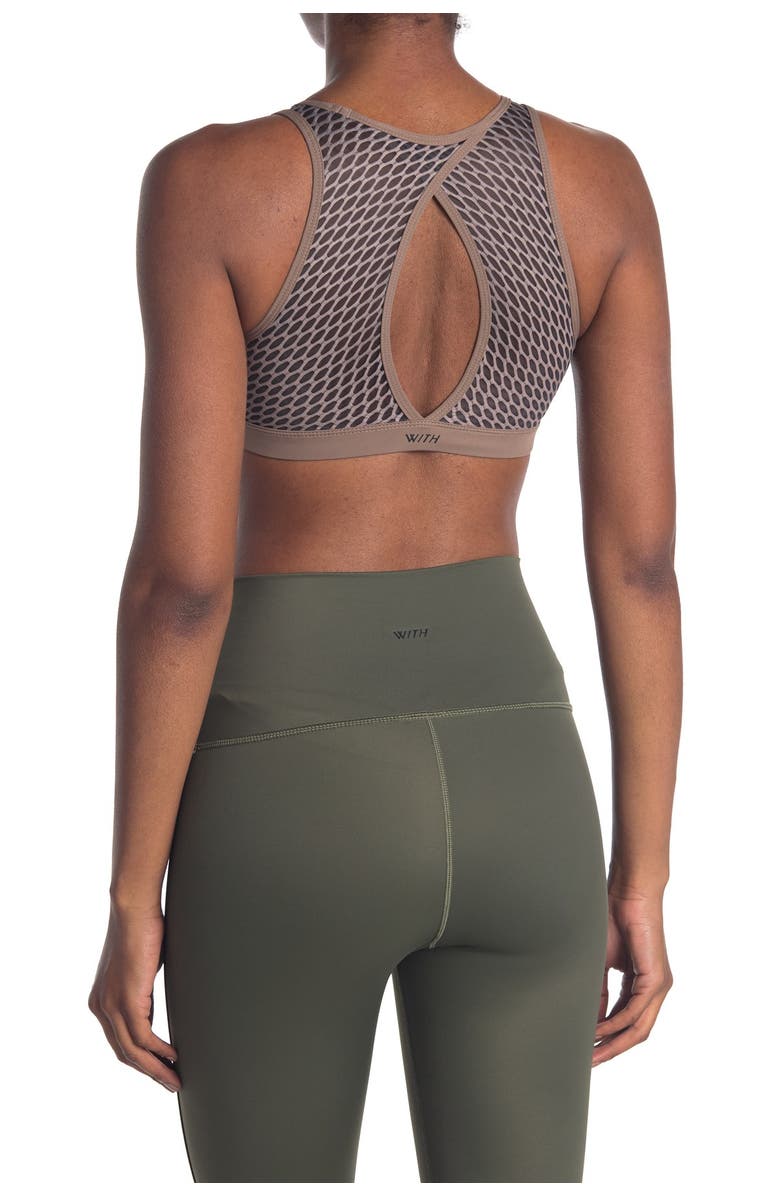 WEAR IT TO HEART 2.0 Mesh Panel High Neck Sports Bra, Alternate, color, 