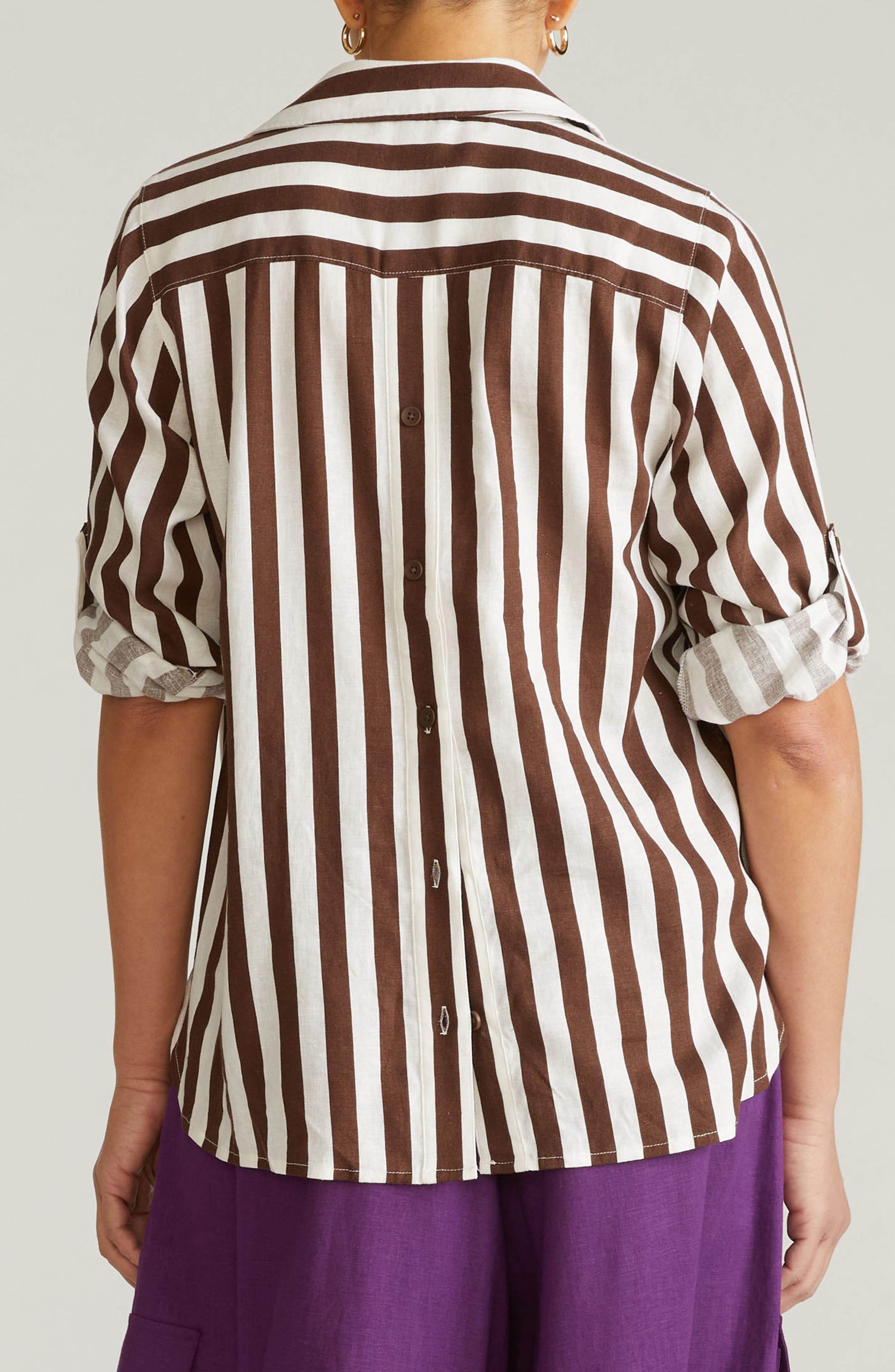 Button Back Linen Blend Polo - image 4
