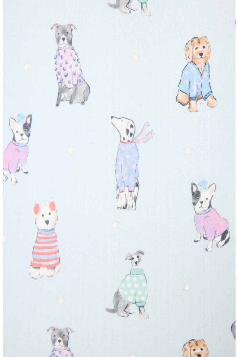 Doggone Cold Brushed Pointelle Pajamas, Alternate, color, BLUE HAZE