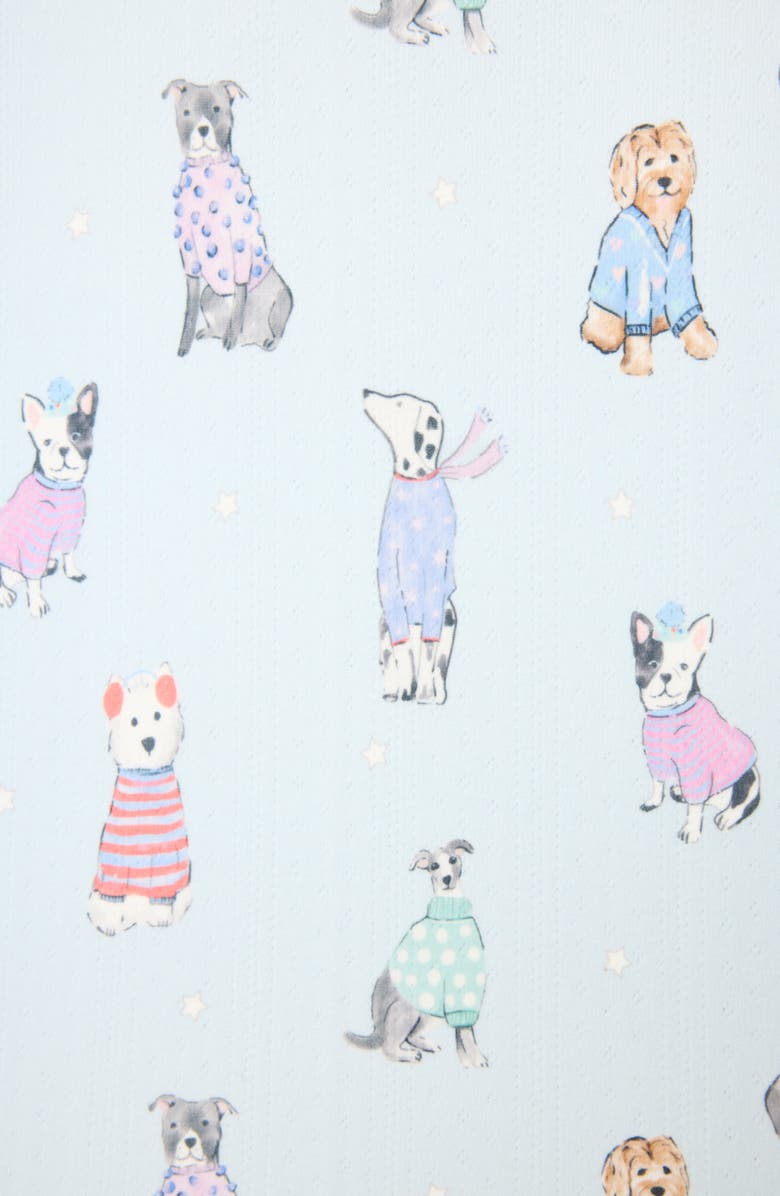 PJ Salvage Doggone Cold Brushed Pointelle Pajamas, Alternate, color, Blue Haze