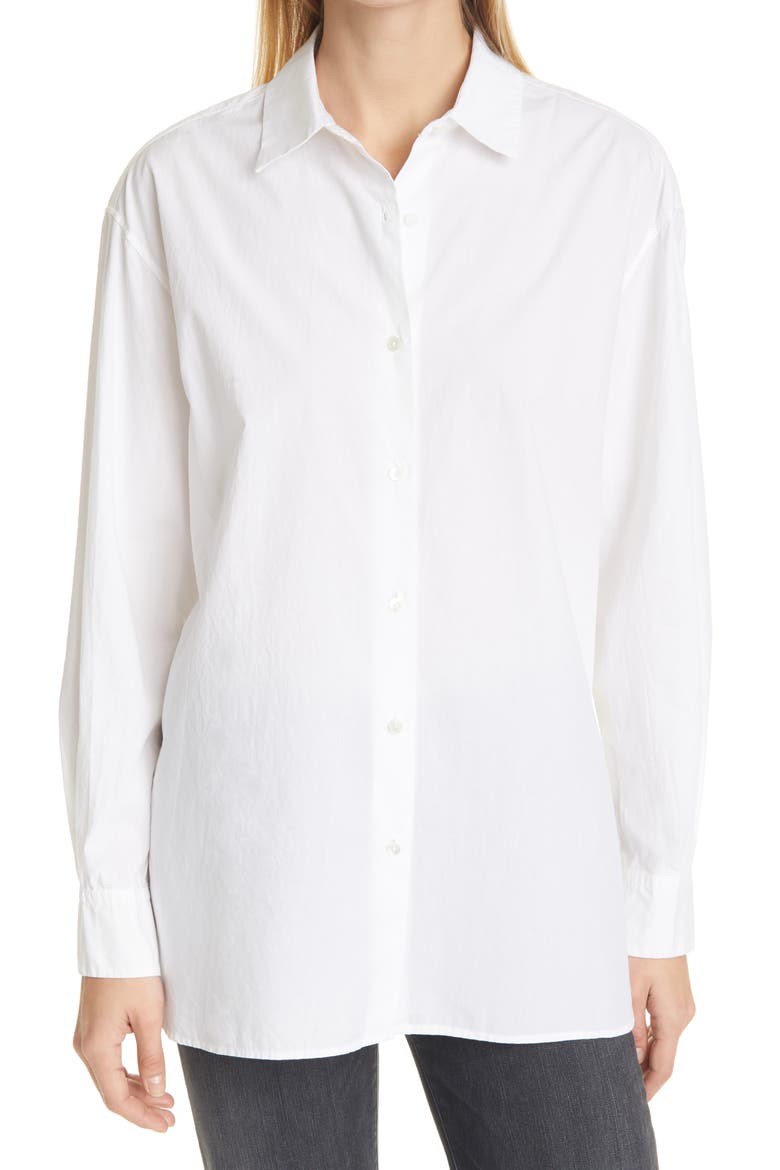 Women's Yorke High/Low Poplin Shirt, Main, color, WHITE