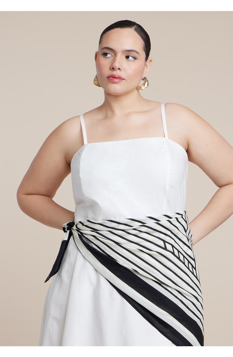ELOQUII Scarf Detail Midi Dress, Alternate, color, Coconut Milk