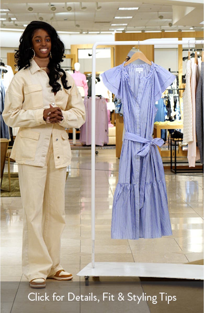 Sherah Stripe Midi Dress, sales video thumbnail