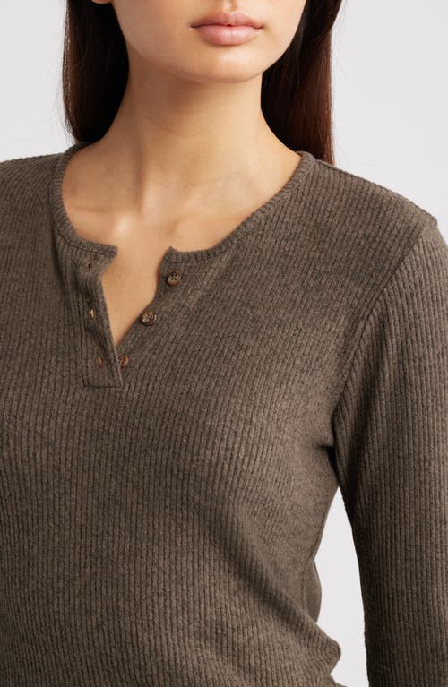Bella Venice The Cameron Rib Henley In Brown
