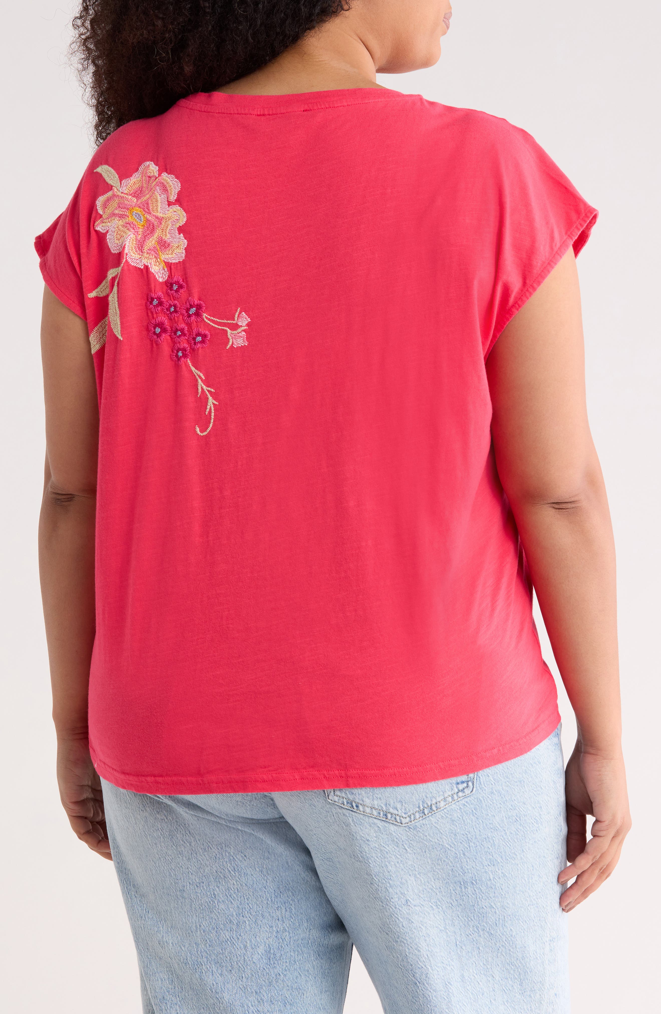 Floral Embroidered Cotton Tank - image 2
