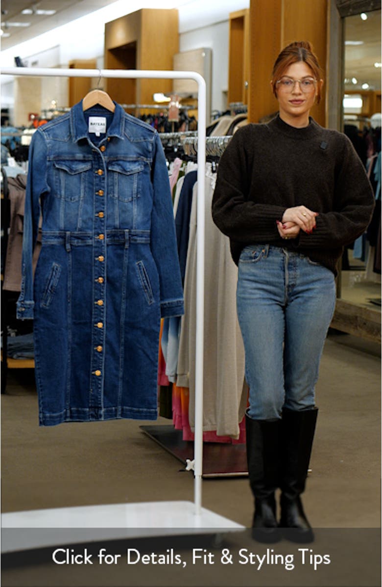 Andrea Long Sleeve Denim Midi Shirtdress, sales video thumbnail
