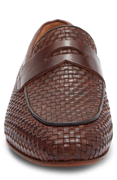 Curatore Bodeo Woven Leather Penny Loafer In Brown