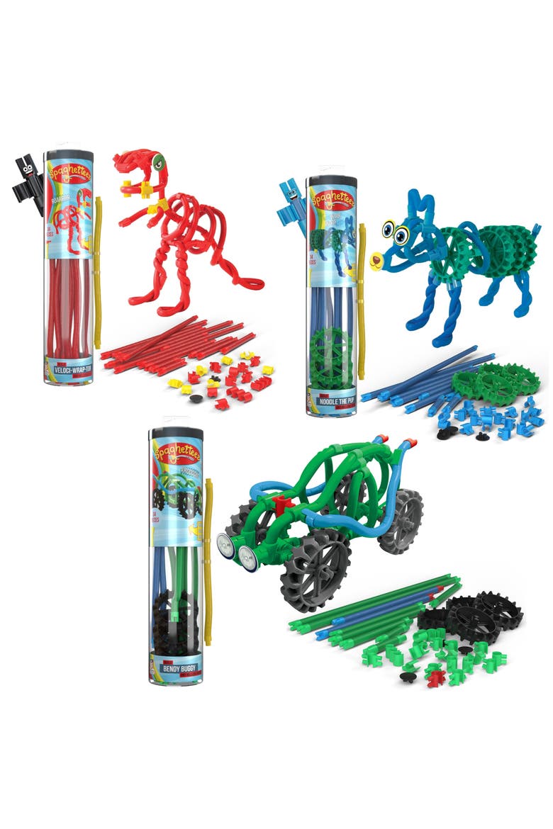 Spaghetteez Veloci-Wrap-Tor, Noodles The Pup, and Bendy Buggy Bundle, Main, color, Multi