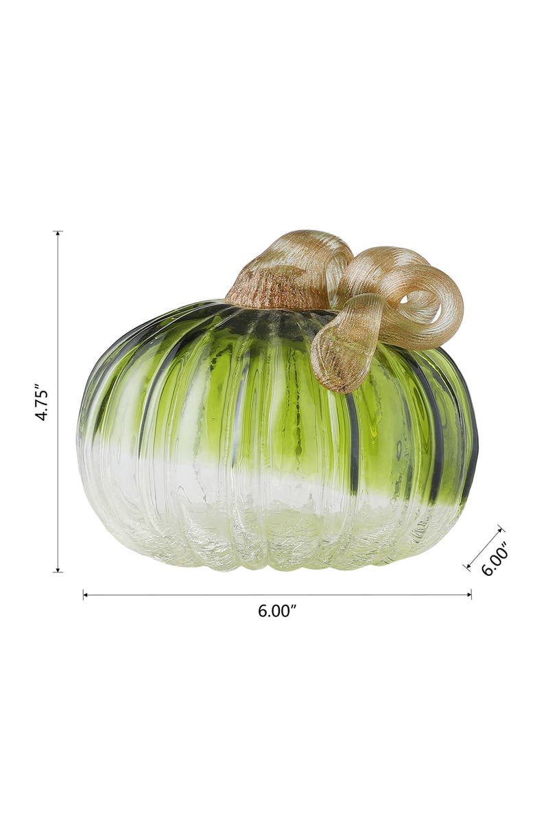 Glitzhome Crackle Glass Short Pumpkins, Alternate, color, Green