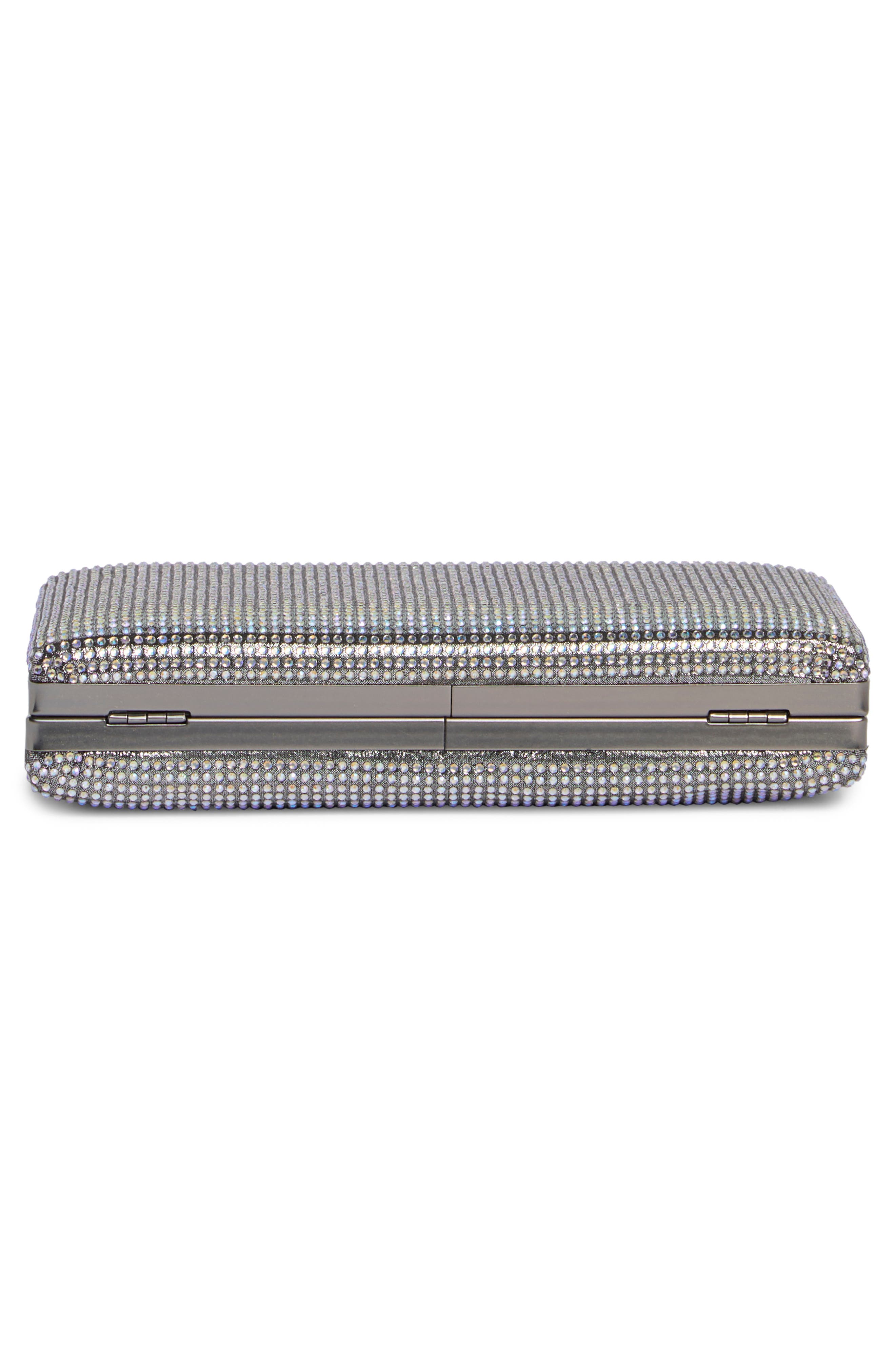 Crystal Box Clutch, Alternate, color, SILVER