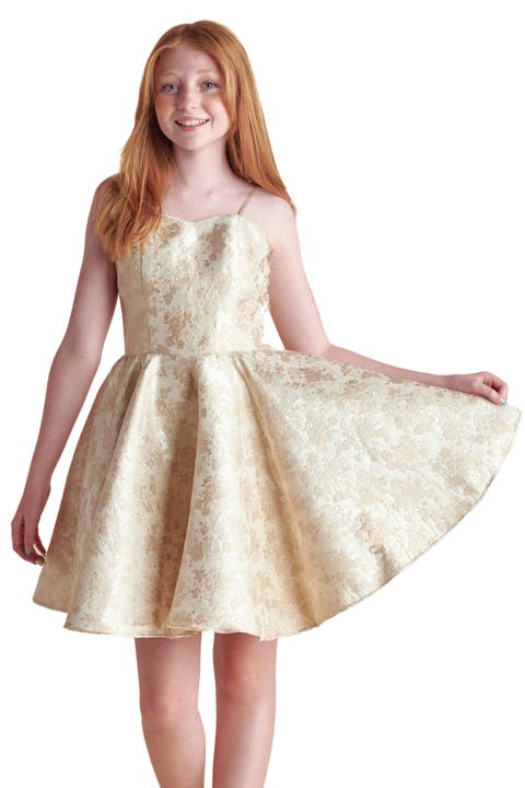 Fit and Flare Party Dress in Longer Length (Big Kid)