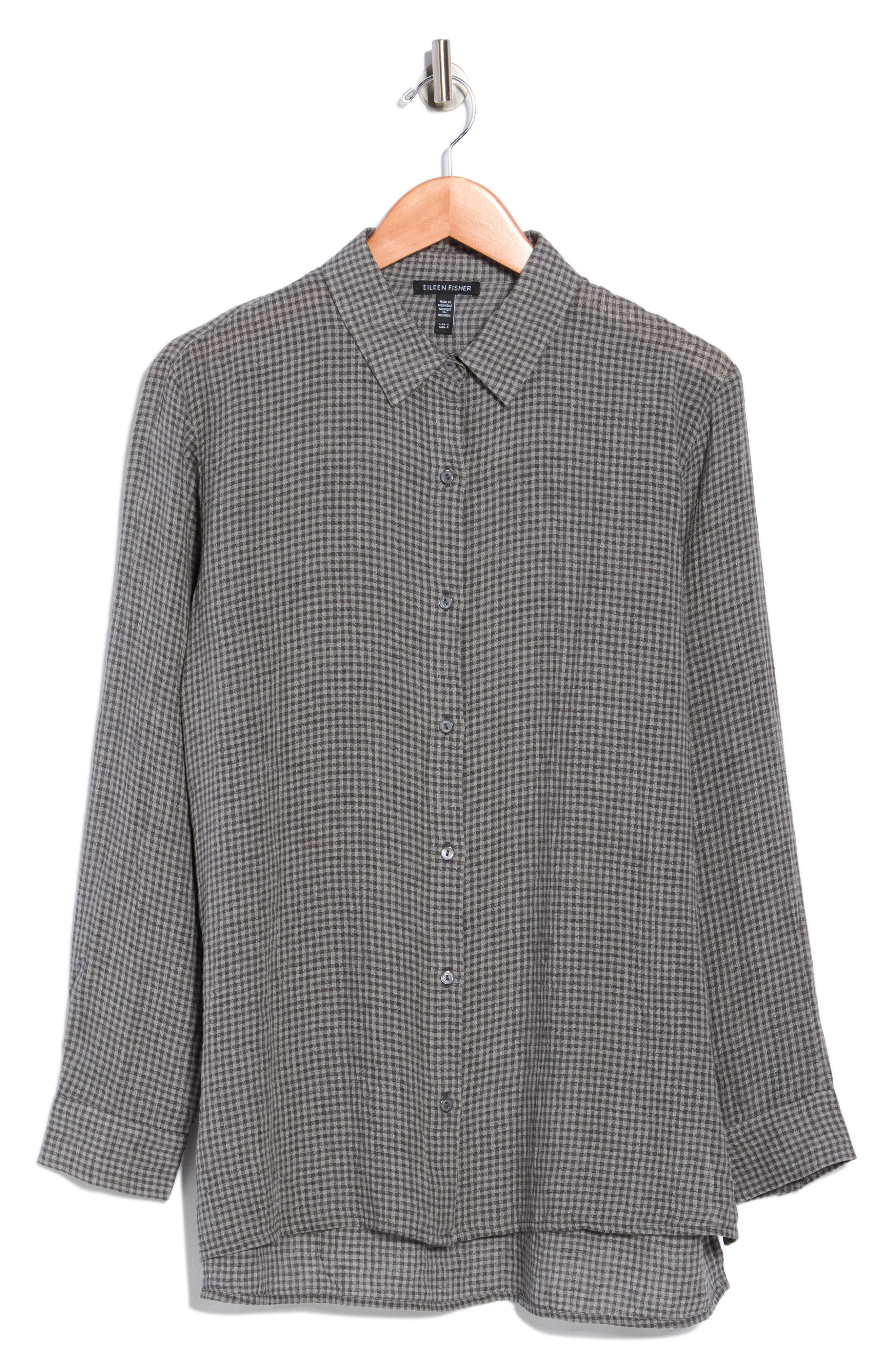 Eileen Fisher Classic Collar Organic Cotton Button-Up Shirt