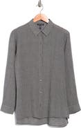 Eileen Fisher Classic Collar Organic Cotton Button-Up Shirt