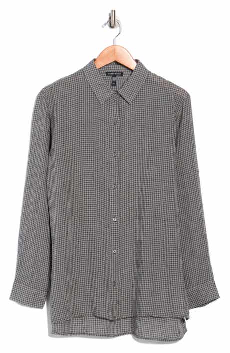 Eileen Fisher Classic Collar Organic Cotton Button-Up Shirt
