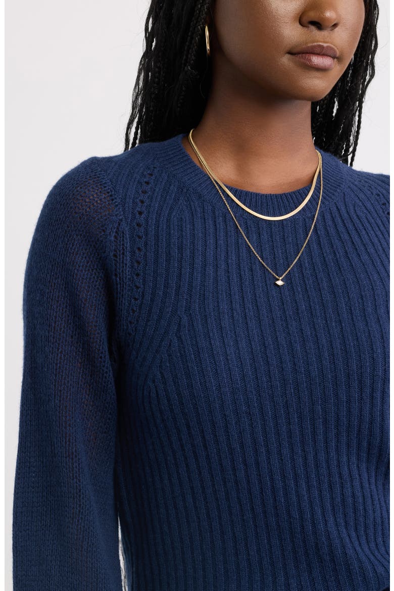 Wool & Cashmere Blend Crewneck Sweater, Alternate, color, NAVY STILL