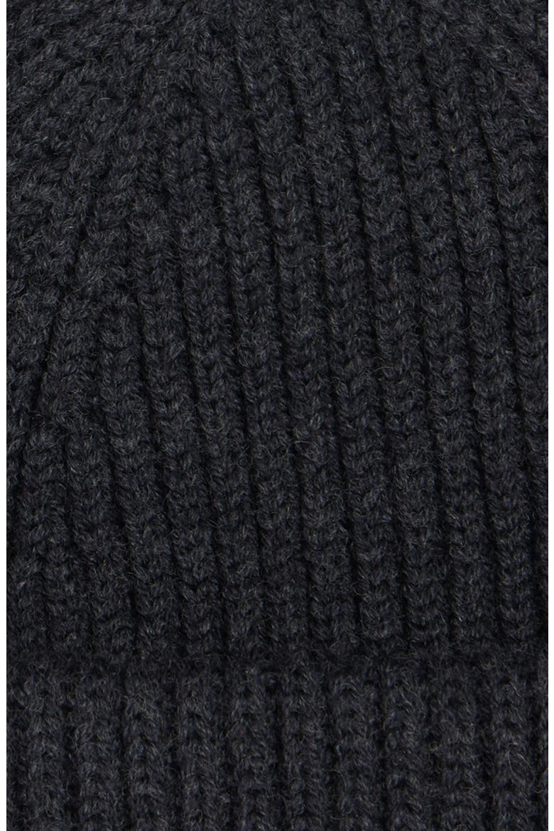 Logo Merino Wool Rib Beanie, Alternate, color, DARK GREY