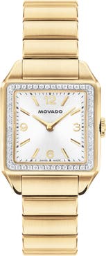 Movado The Heritage 1917 Lab Grown Diamond Bezel Bracelet Watch, 25mm x 34mm