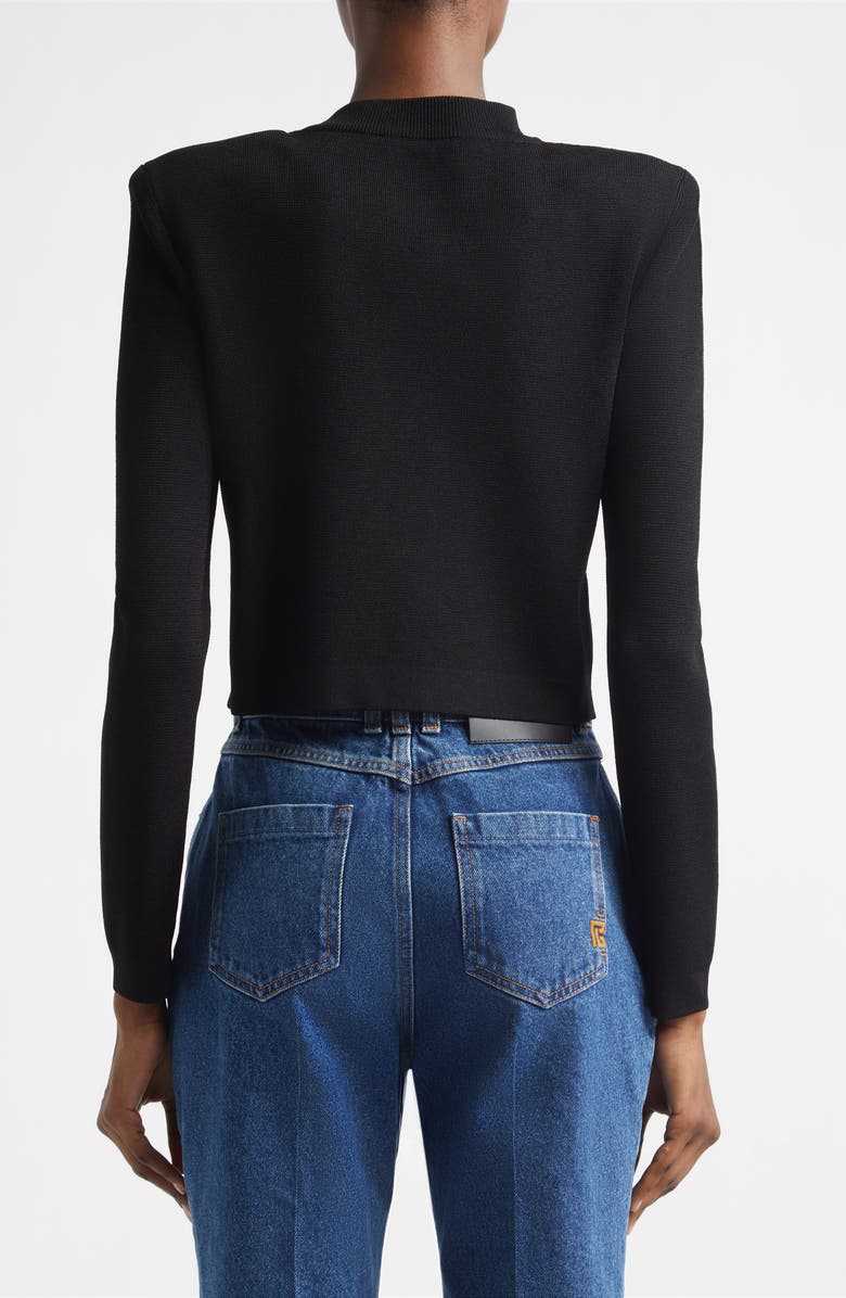 Balmain Button Detail Cardigan, Alternate, color, Black