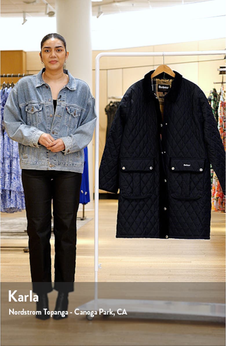Tulip Corduroy Trim Quilted Coat, sales video thumbnail