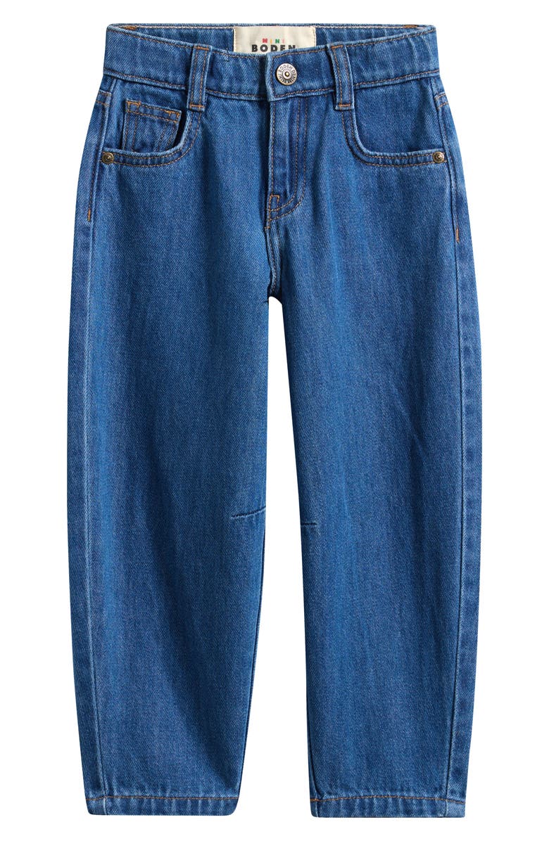 Mini Boden Kids' Barrel Leg Jeans, Main, color, Mid Vintage Denim