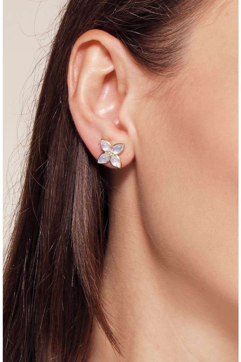 Bloom Mini Florae Studs, Alternate, color, Moon Quartz