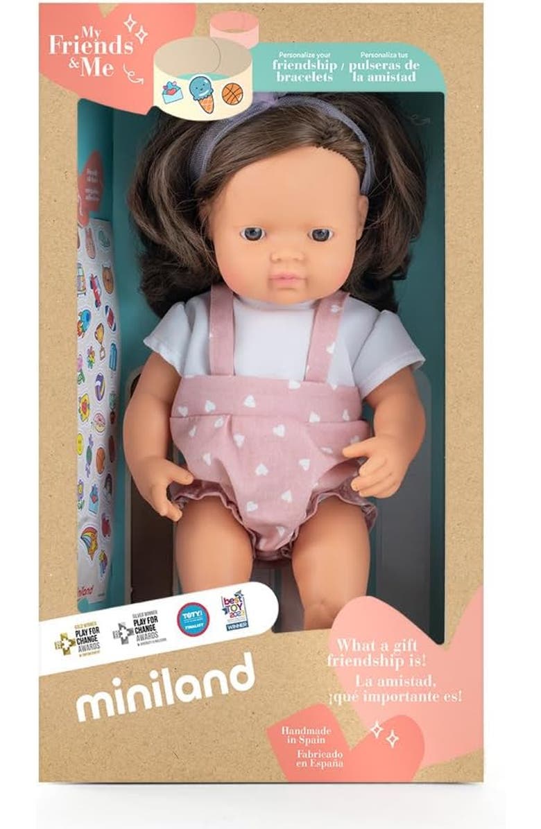 Miniland My Friends and Me Collection Baby Girl Doll with Brown Hair - 15", Alternate, color, Beige