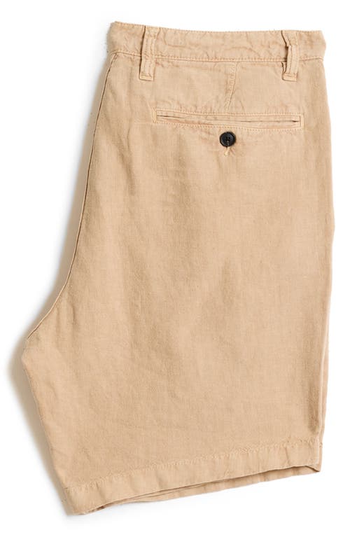 John Varvatos Johnny Flat Front Shorts In Khaki