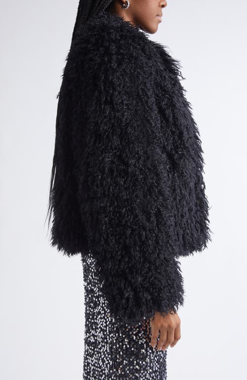 St John St. John Mongolian Faux Fur Jacket In Black