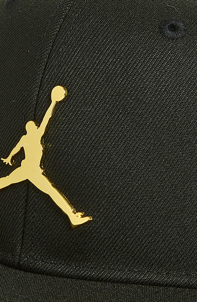 Jordan Kids' See Me Shine Flat Brim Snapback Baseball Cap, Alternate, color, Black/ Gold