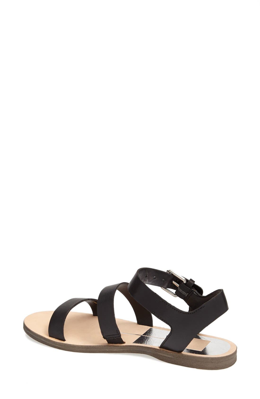 'Veya' Sandal, Alternate, color, BLACK LEATHER