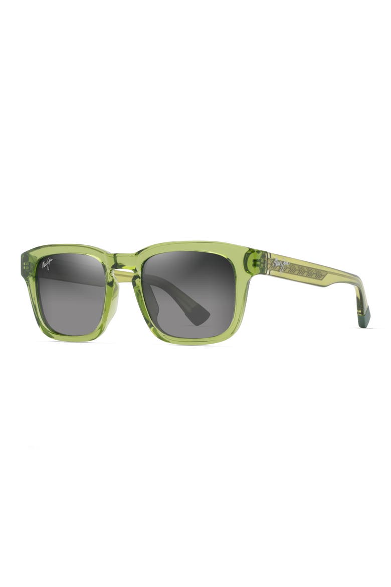 Maluhia 52mm Gradient PolarizedPlus2® Square Sunglasses, Alternate, color, SHINY TRANS GRASS GREEN