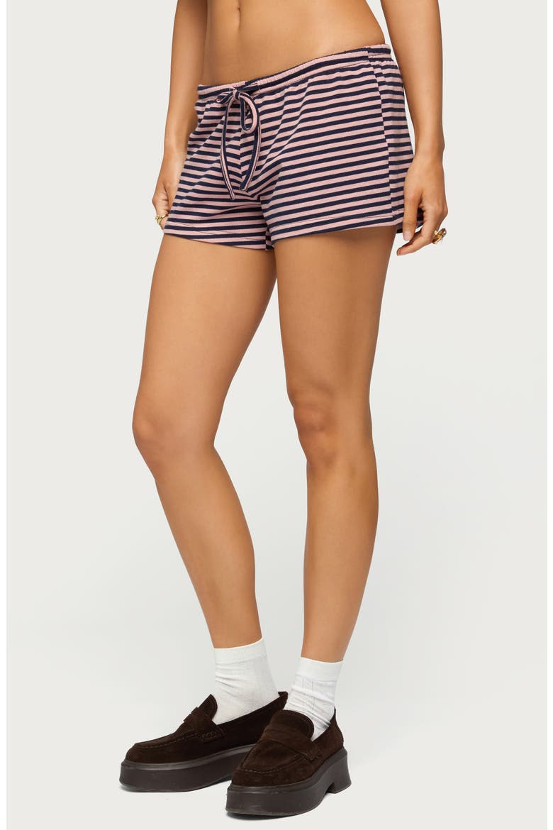 Jainee Stripe Drawstring Shorts, Alternate, color, NAVY-AND-PINK