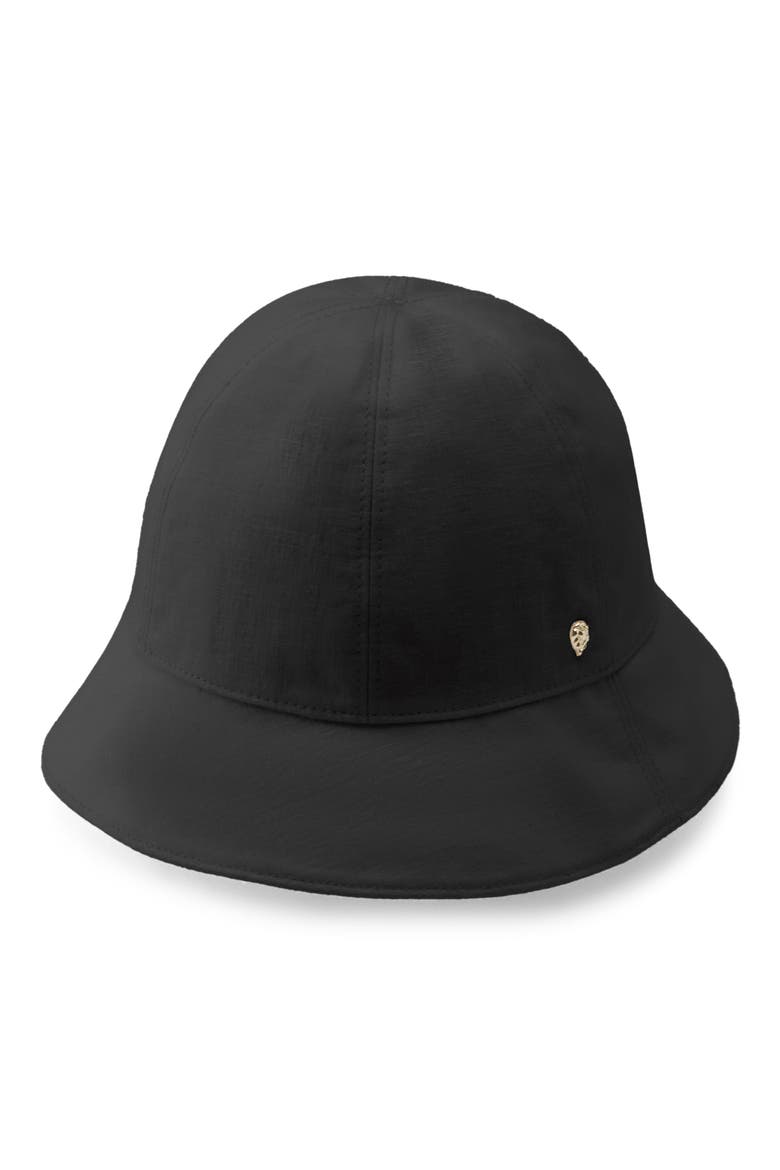 Flora Organic Linen Cloche Hat, Main, color, BLACK