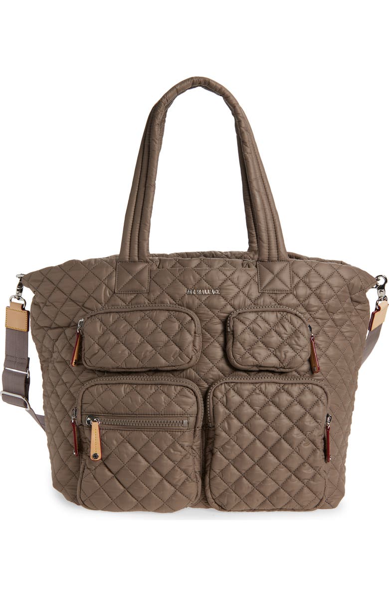 MZ Wallace Large Metro Quilted Nylon Travel Tote, Main, color, Morning Dove