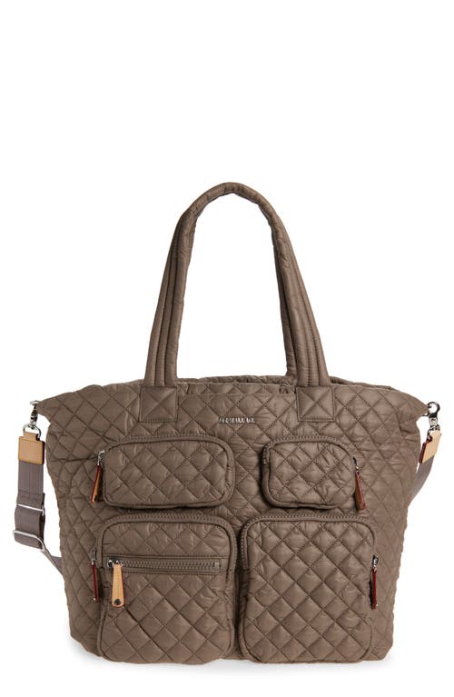 Mz Wallace Large Metro Quilted Nylon Travel Tote In Neutral